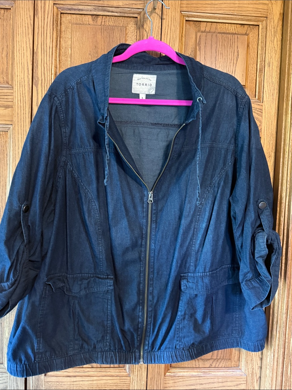 torrid Dark Indigo Zip-Front Jean Jacket